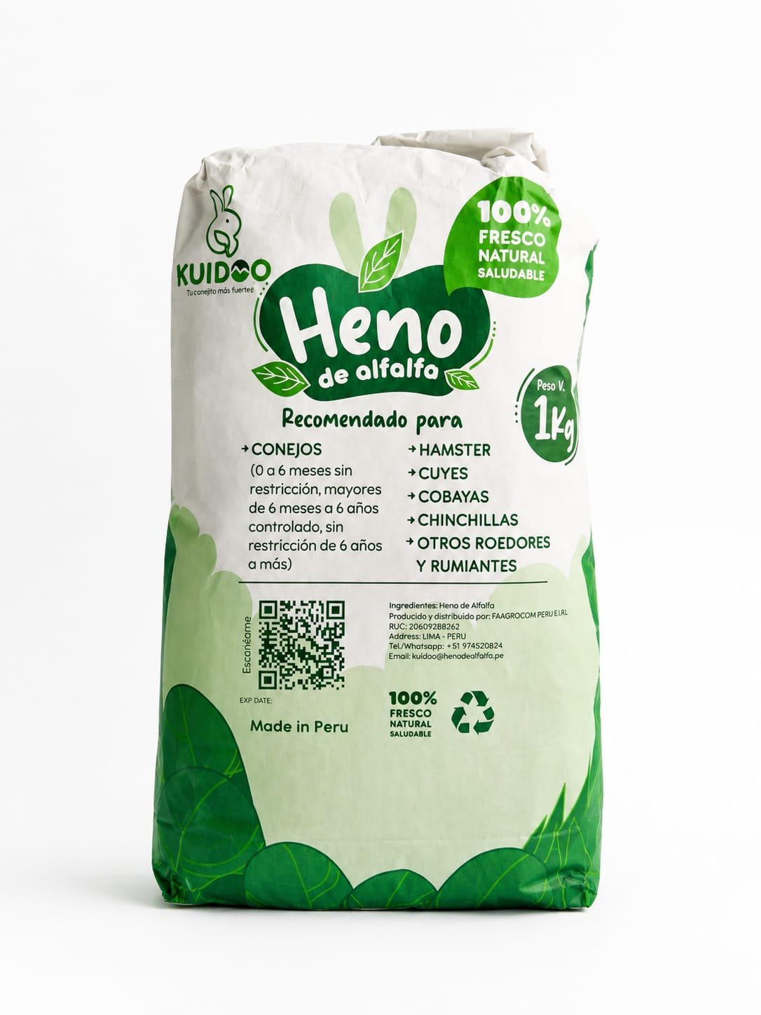 Heno de Alfalfa Premium Kuidoo 1kg